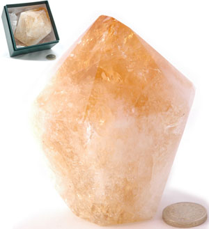 Sold Out Citrine All Polished Blunted Point Crystal 10x8.5x6.5cm. Green box. Reiki Charged by Reiki Master/Teacher