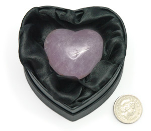 Heart Shaped Amethyst Crystal. Heart Shaped Gift Box. Reiki Charged by Reiki Master