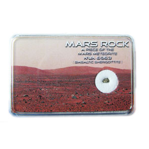TEMP OUT OF STOCK : MARS Rock Box. Very Tiny Fragment of Real MARTIAN Meteorite -  Weighs approx 6-10milligrams.
