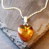 Baltic Amber Heart on Silver Necklace