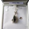 Moldavite Necklace. Tektite - Natural Green Glass Formed During Meteorite Impact. Wrapped in Silver Wire, on 18in Chain, Boxed with Certificate - view 2