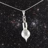 Moon Dust Tear Drop Shaped Glass Vial on 18in Silver Necklace